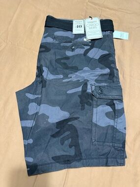 Trinity Navy and Gray Camo Cargo Shorts